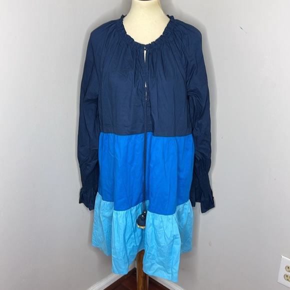 Figue Bella Short Dress Blue Color‎ Block - Picture 4 of 12